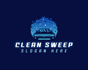 Car Cleaning Bubble logo design