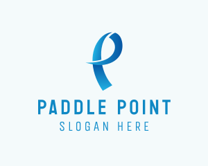 Ribbon Loop Letter P logo design