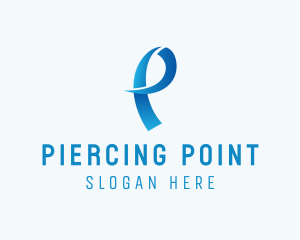 Ribbon Loop Letter P logo design