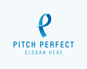 Ribbon Loop Letter P logo design