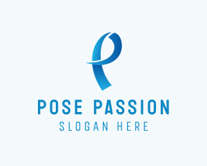 Ribbon Loop Letter P logo design