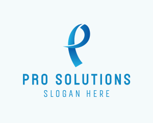 Ribbon Loop Letter P logo design