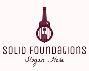 Wine Barrel Bottle  Logo