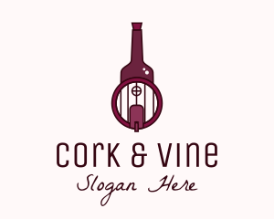 Wine Barrel Bottle  logo design