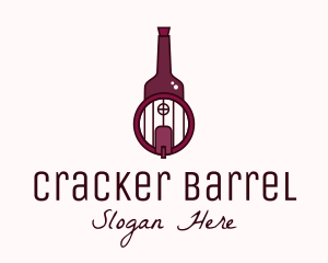 Wine Barrel Bottle  logo design
