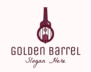 Wine Barrel Bottle  logo design