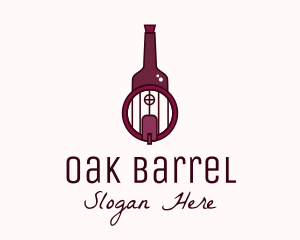 Wine Barrel Bottle  logo design