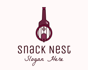 Wine Barrel Bottle  logo design