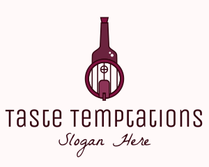 Wine Barrel Bottle  logo design