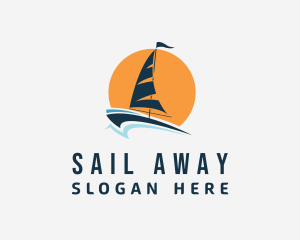 Sun Sailing Yacht  logo design