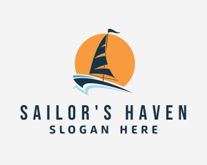 Sun Sailing Yacht  logo design