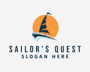 Sun Sailing Yacht  logo design