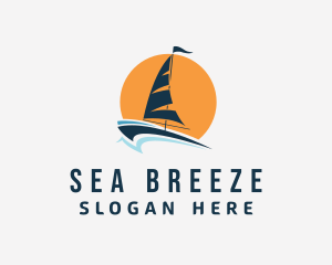 Sun Sailing Yacht  logo design