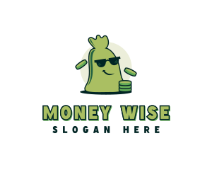 Money Coins Cartoon logo design