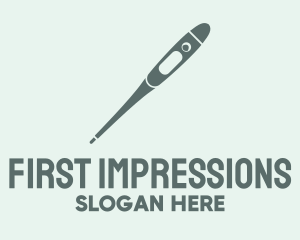 Gray Digital Thermometer logo design