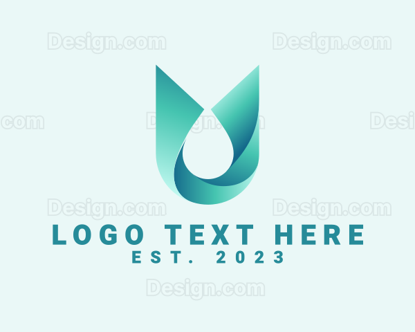 Abstract Aqua Water Droplet Logo