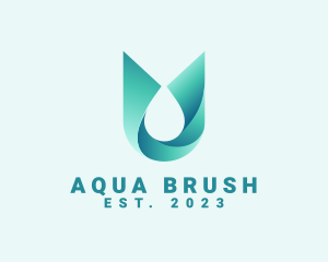 Abstract Aqua Water Droplet logo design