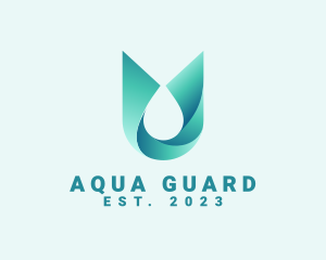 Abstract Aqua Water Droplet logo design