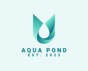 Abstract Aqua Water Droplet logo design