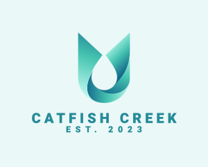 Abstract Aqua Water Droplet logo