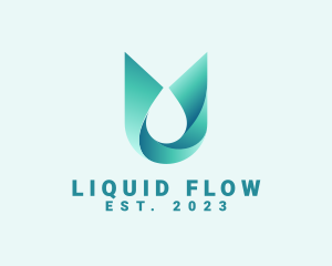 Abstract Aqua Water Droplet logo design