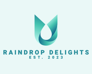 Abstract Aqua Water Droplet logo design