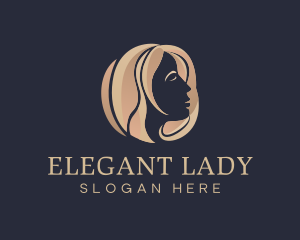 Brown Hair Lady logo design