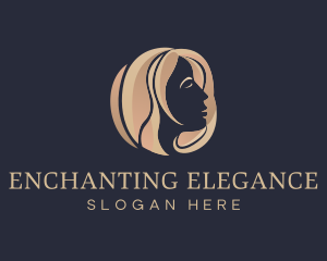 Brown Hair Lady logo design