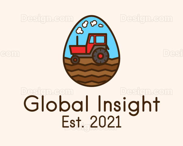 Agricultural Tractor Egg Logo