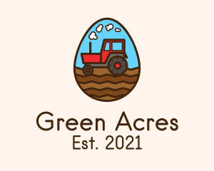 Agricultural Tractor Egg logo design