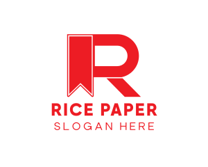 Tag Ribbon Letter R logo design