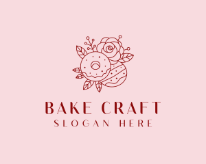 Rose Donut Pastry logo design