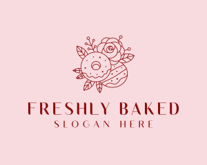 Rose Donut Pastry logo design