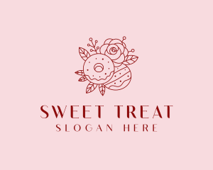 Rose Donut Pastry logo design