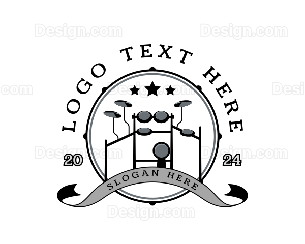 Music Drum Kit Logo