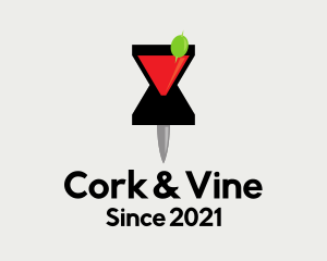 Cocktail Location Pin logo design