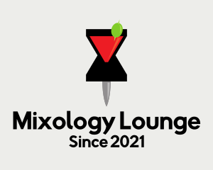 Cocktail Location Pin logo design