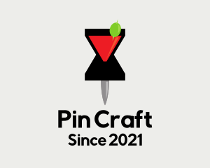 Cocktail Location Pin logo design