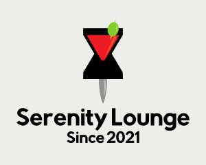 Cocktail Location Pin logo design