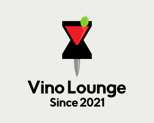 Cocktail Location Pin logo design