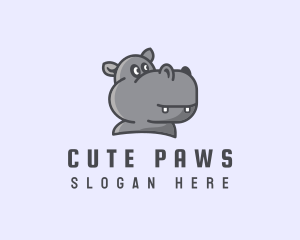 Cute Cubby Hippopotamus logo design
