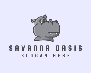 Cute Cubby Hippopotamus logo design