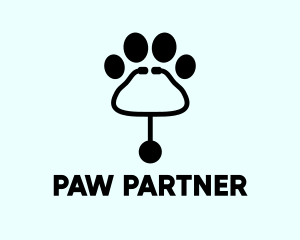 Paw Stethoscope Veterinary logo design