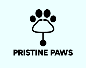 Paw Stethoscope Veterinary logo design