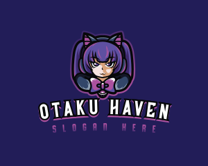 Cat Cosplay Gamer Anime logo