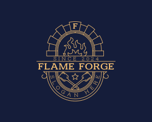 Flame Paddle Oven logo design