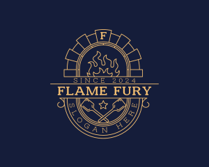 Flame Paddle Oven logo design