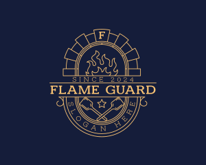 Flame Paddle Oven logo design