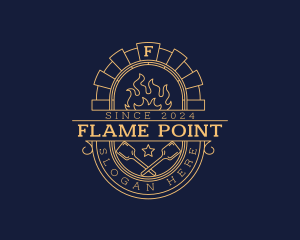 Flame Paddle Oven logo design