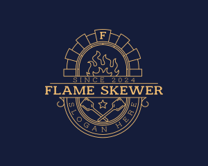 Flame Paddle Oven logo design